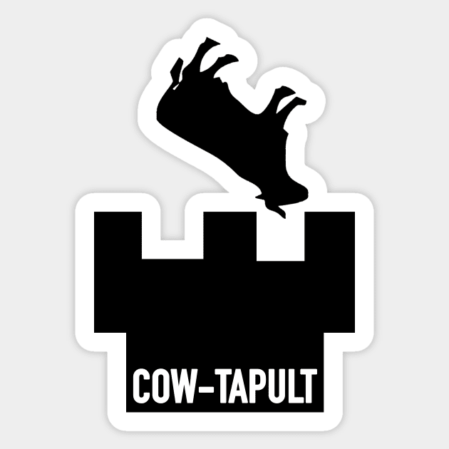 Holy Grail Cow-tapult T-Shirt W/Text Sticker by Thelmo